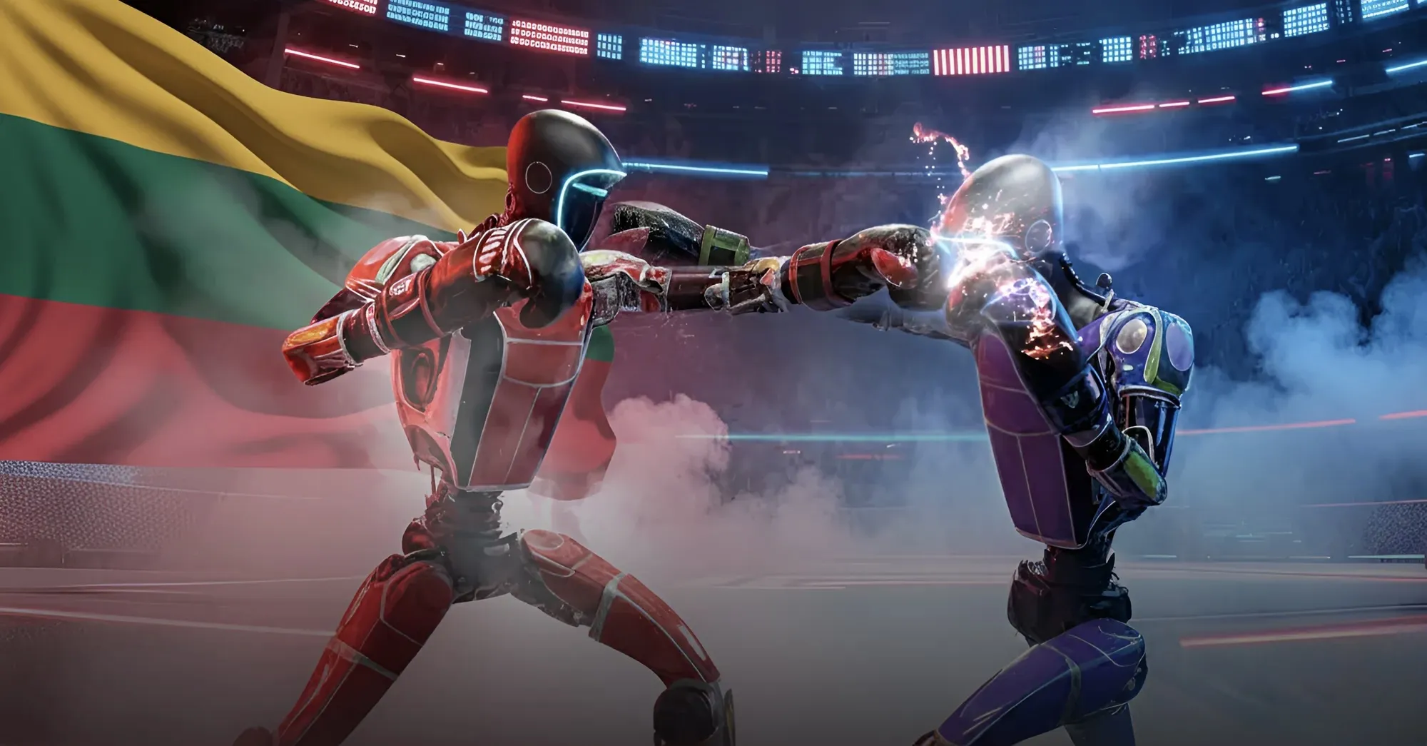 Robot Kombat live humanoid robot battles in Vilnius